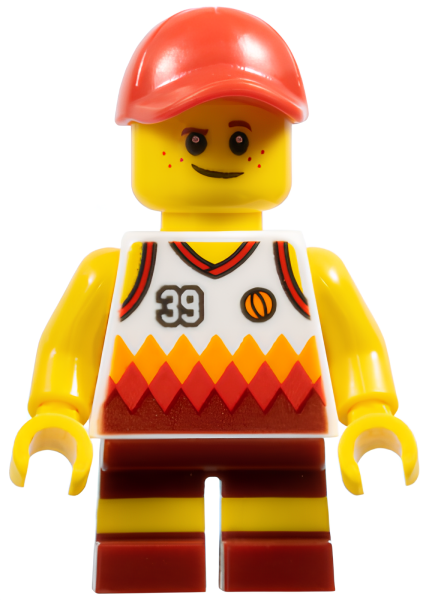 Минифигурка Lego Beachgoer - Boy, Red Cap and Basketball Jersey cty0770